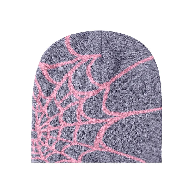 Spider Pattern Knitted Hat Beanies Hat Street Pullover Hat for Men Women Winter Outdoor Riding Sports Hat Elastic Skullies Hat